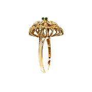18ct Yellow Gold Emerald Floral Ring