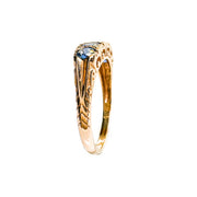 9ct Rose Gold Sapphire Diamond Ring