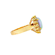 18ct Yellow Gold Opal & Diamond Ring