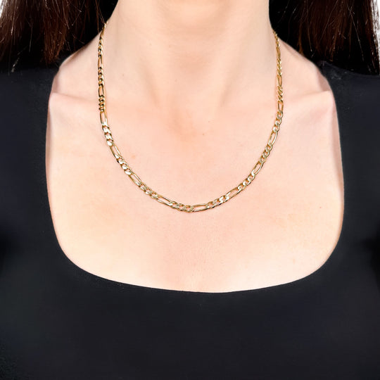 9ct Yellow Gold Long Short Curb Chain, 50cm