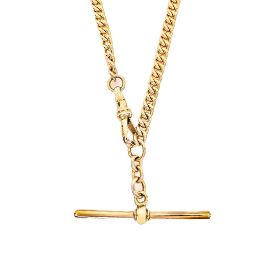 9ct Rose Gold Antique T Bar Chain