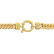 9ct Yellow Gold Bolt Ring Curb Chain