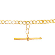 9ct Yellow Gold Curb Fob Chain, 47cm
