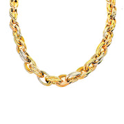 9ct Yellow, White & Rose Double Curb Chain