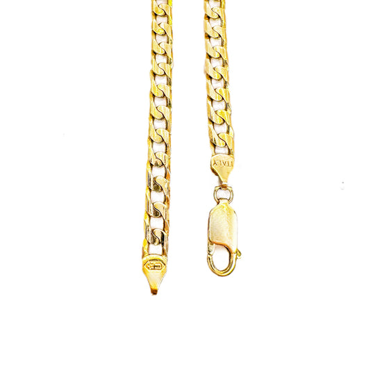 9ct Yellow Gold Curb Chain, 50cm 