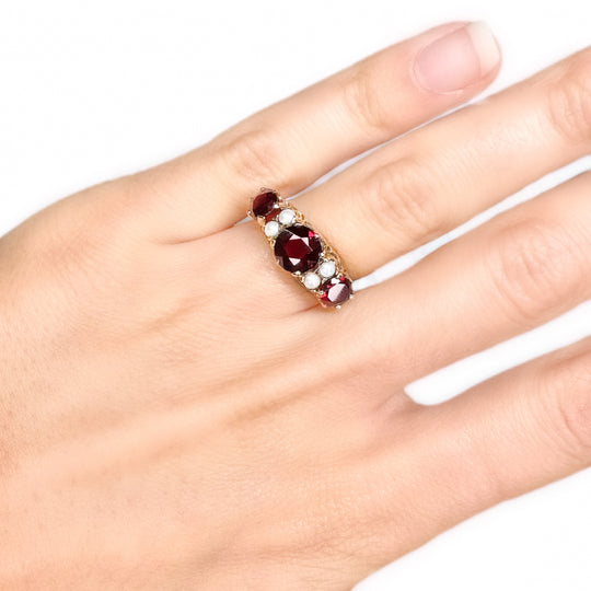9ct Vintage Garnet Ring