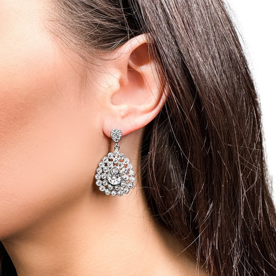 Kronleuchter-Ohrringe aus Sterlingsilber mit Zirkonia