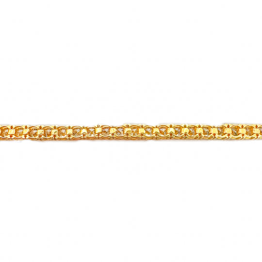14ct Yellow Gold Diamond Tennis Bracelet