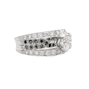 18ct White Gold Diamond & Black Diamond Ring