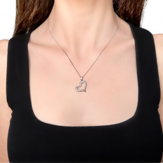 9ct Heart Diamond Pendant, 0.56cts