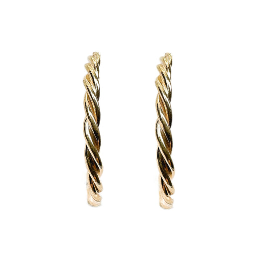 9ct Yellow Gold Twist Hoop Earrings