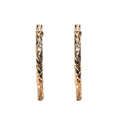 9ct Rose Gold Patterned Hoop Earrings