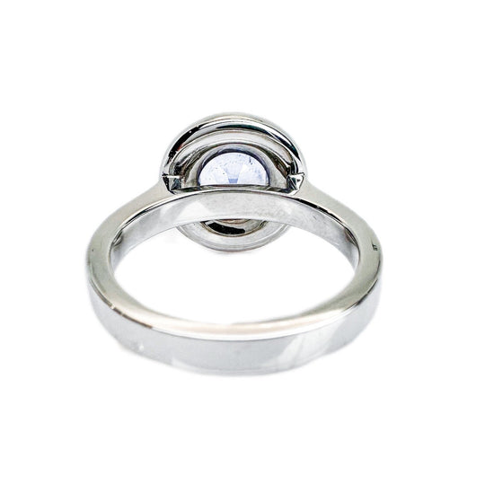 Platinum Ceylon Sapphire & Diamond Ring