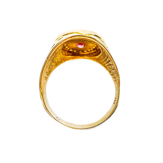 18ct Ruby Star Centred Diamond Ring 