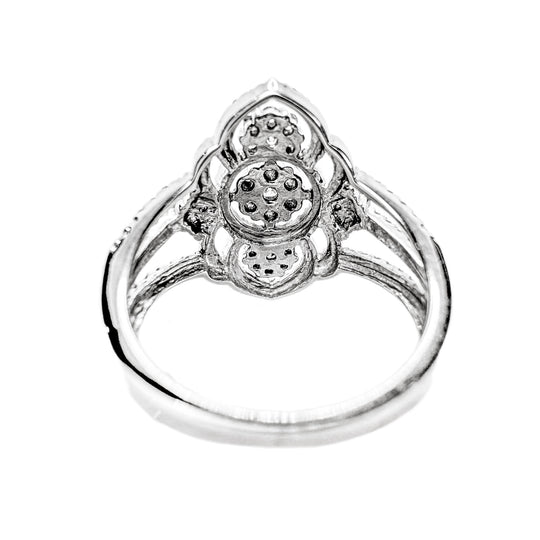 18ct White Gold Open Work Diamond Ring