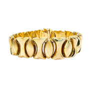 18ct Solid Yellow Gold Wide Vintage Bracelet 