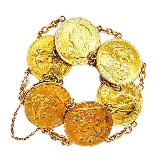 22ct Sovereign Coin Yellow Gold Bracelet