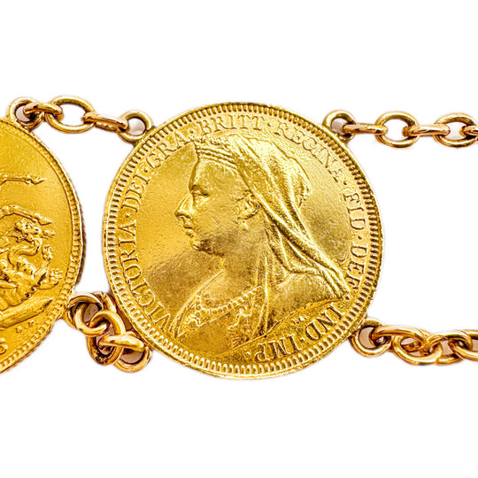 22ct Sovereign Coin Yellow Gold Bracelet