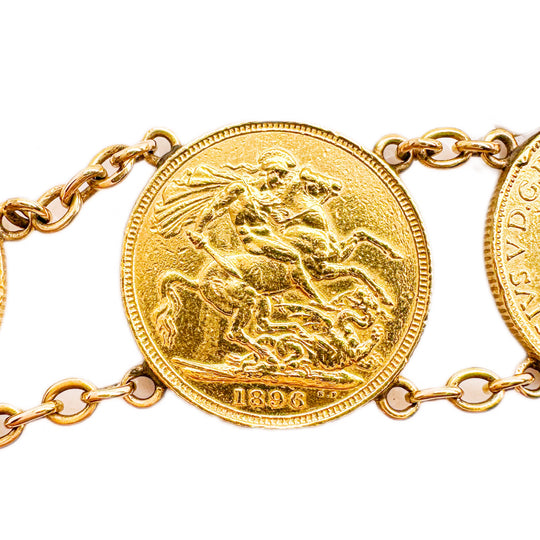 22ct Sovereign Coin Yellow Gold Bracelet