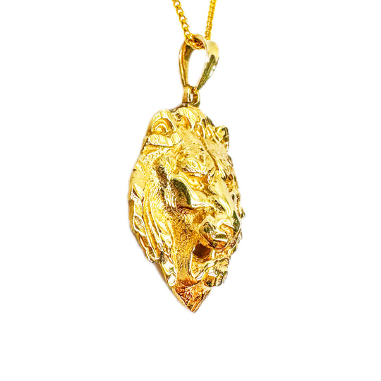 9ct Yellow Gold Lion Pendant