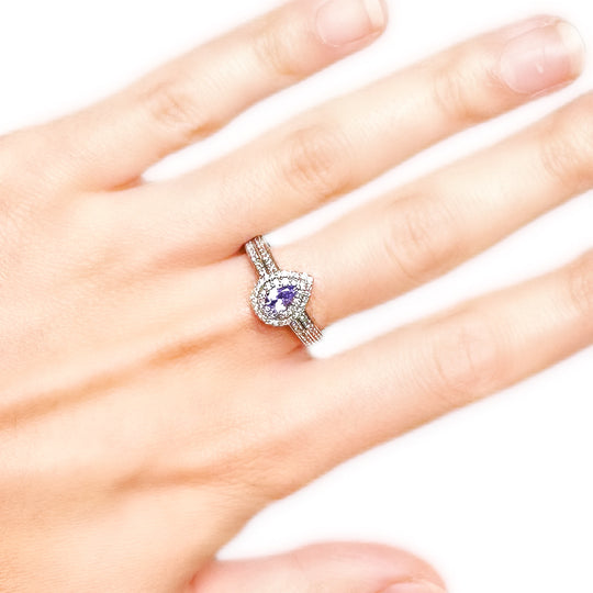 9 Karat Tansanit &amp; Diamant Halo Ring
