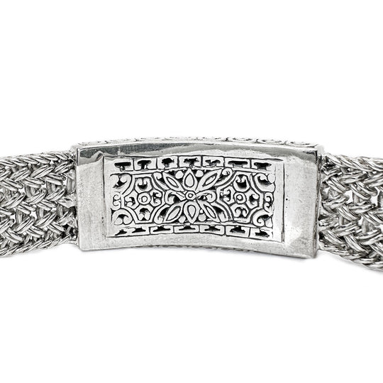 Sterling Silver & Yellow Gold Weave Bracelet 