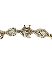 9ct Yellow Gold & Diamond Wave Design Bracelet 