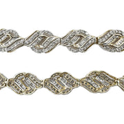 9ct Yellow Gold & Diamond Wave Design Bracelet 
