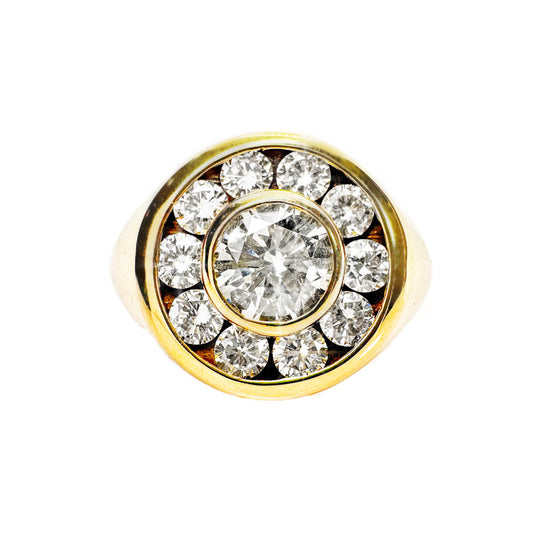 18ct Yellow Gold Bezel Set Diamond Ring