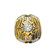 21ct Yellow Gold Cubic Zirconia Mens Ring