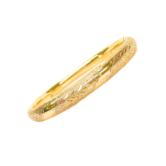 9ct Yellow Gold Patterned Bangle 