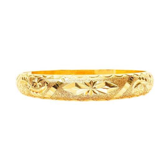 9ct Yellow Gold Fancy Patterned Bangle