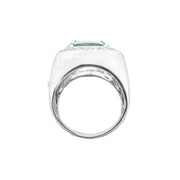 18ct White Gold Aquamarine & Diamond Ring