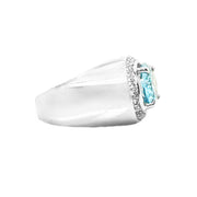18ct White Gold Aquamarine & Diamond Ring