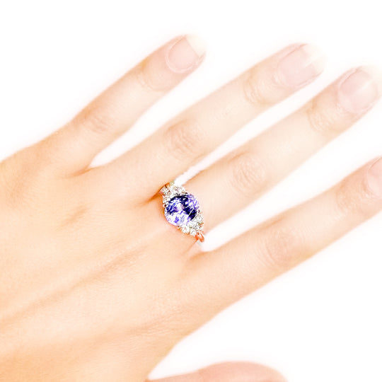 Platinum Tanzanite & Diamond Ring