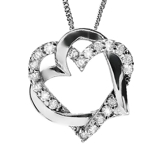 14ct White Gold Heart Pendant
