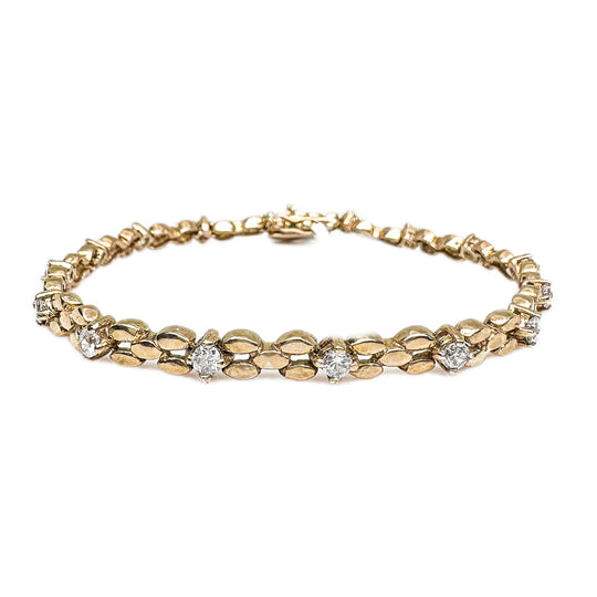 9ct Yellow Gold and Cubic Zirconia Bracelet 