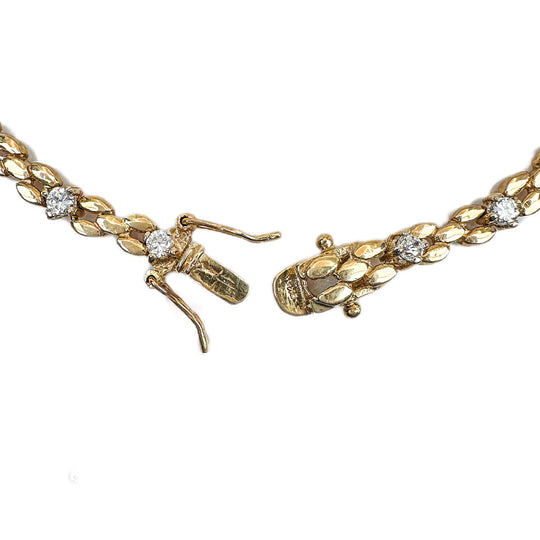 9ct Yellow Gold and Cubic Zirconia Bracelet 