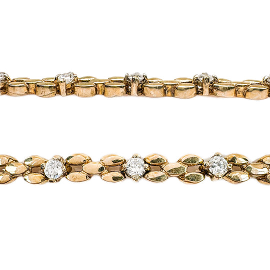 9ct Yellow Gold and Cubic Zirconia Bracelet 