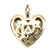 9ct Yellow Gold & Diamond Heart Enhancer Pendant