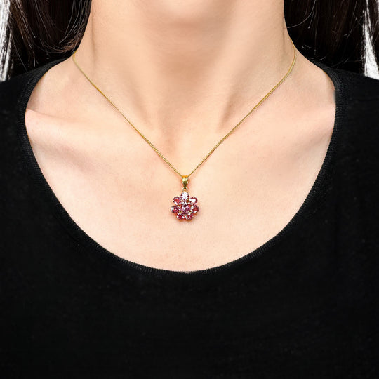 Yellow Gold Spinel Pink Pendant