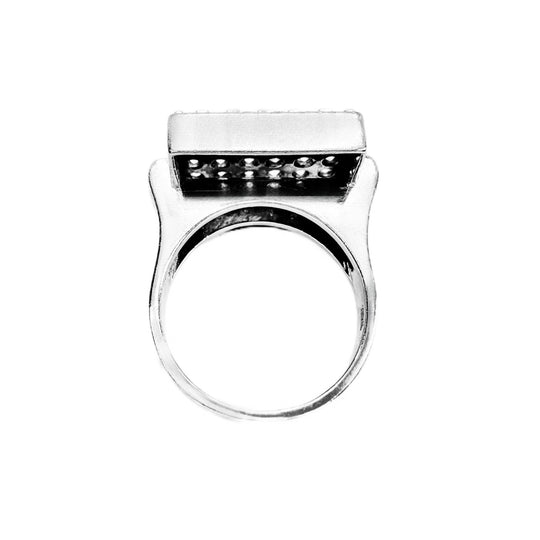 14ct White Gold Square Diamond Ring