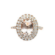 10ct Rose Gold Morganite & Diamond Ring