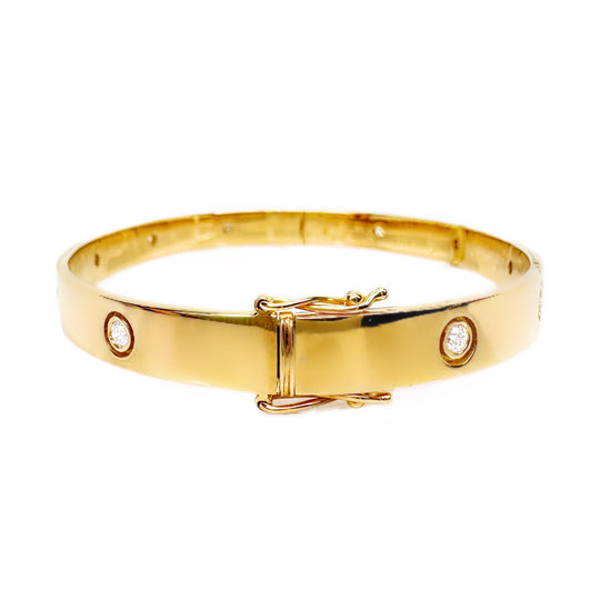 18ct Yellow Gold Diamond Bangle