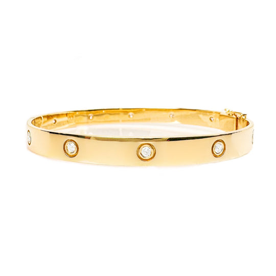 18ct Yellow Gold Diamond Bangle