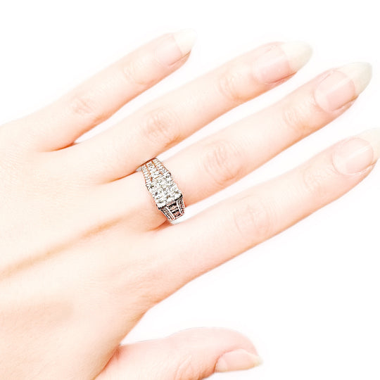 14ct White Gold Princess Cut Diamond Ring