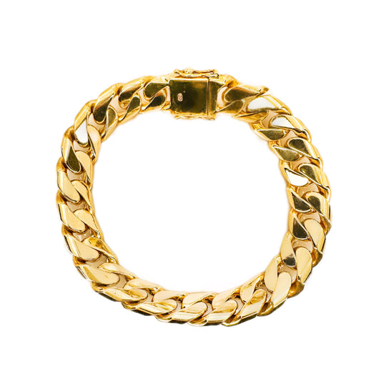 9ct Yellow Gold Mens Curb Link Bracelet