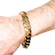 9ct Yellow Gold Mens Curb Link Bracelet