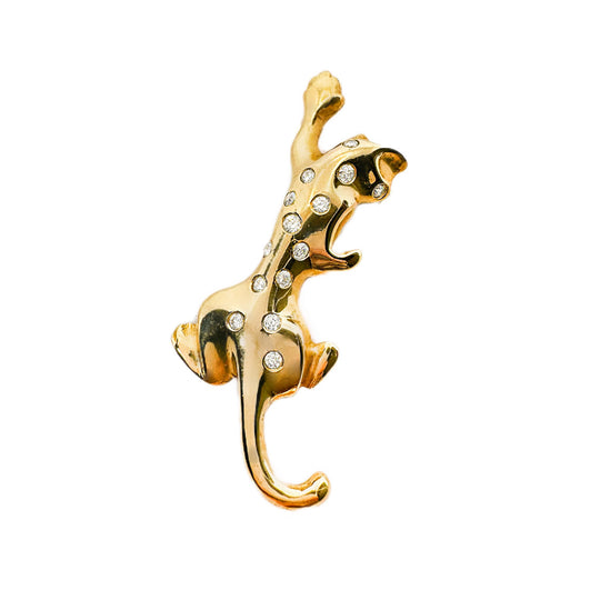 18ct Yellow Gold Cubic Zirconia Panther Pendant