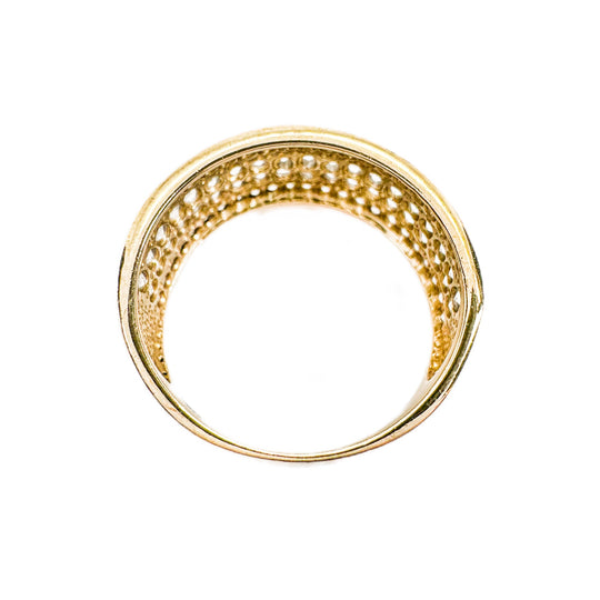 18ct Yellow Gold Four Row Diamond Ring